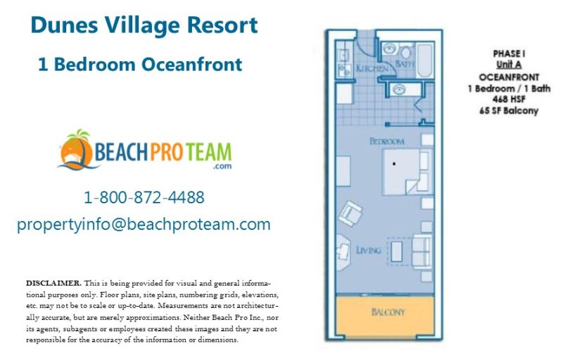 Dunes Village I Floor Plan A - 1 Bedroom Oceanfront